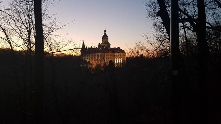 Ksiaz Castle at night
