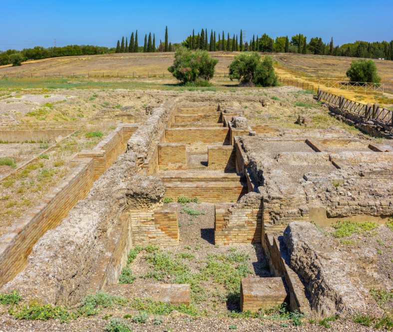 ruins of roman baths at Italica in Spian