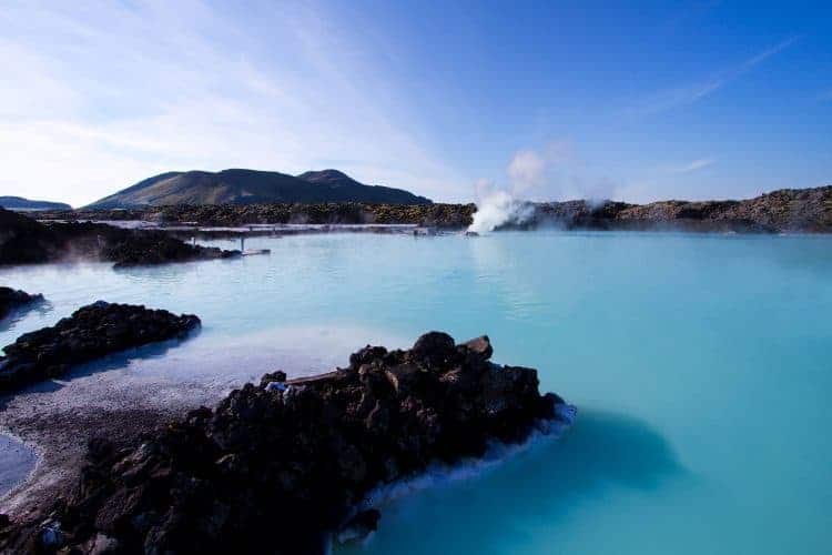 steam rising from the Blue Lagoon Iceland