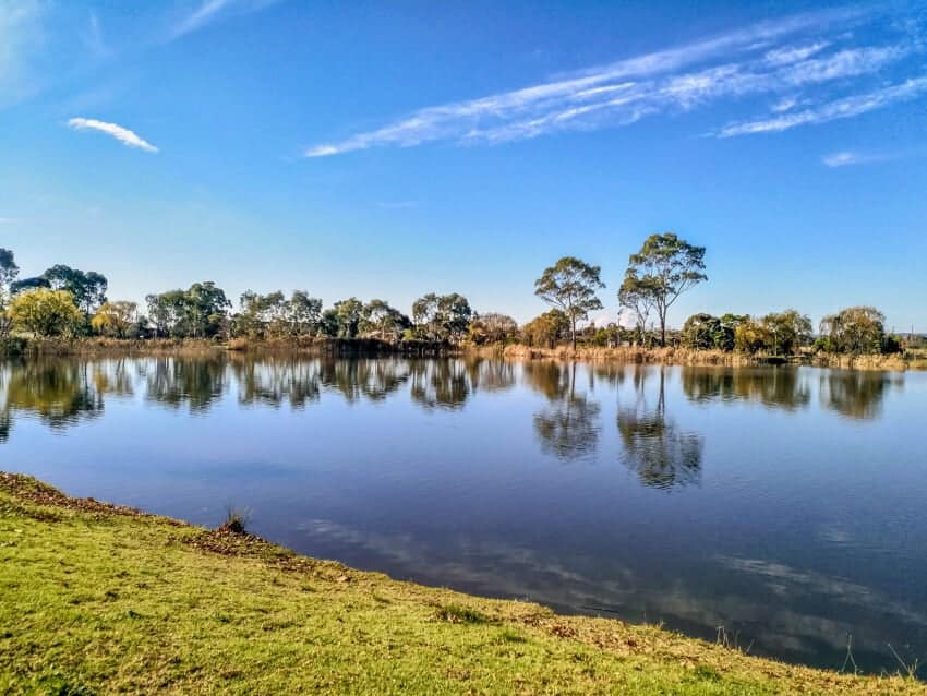 Blue water at Morwell Lake Gippsland Australia