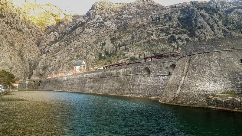 The defensive walls at Kotor Montenegro