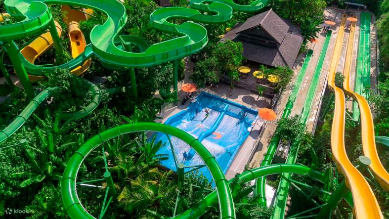 Wave rider and waterslide at Waterbom in Bali