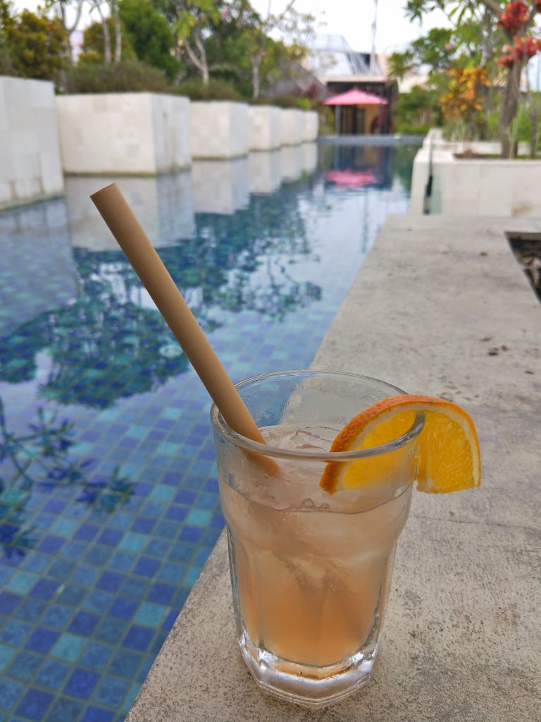drinks by the pool in Bali