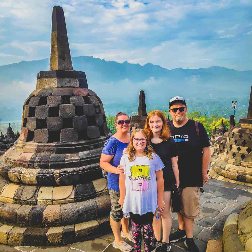 family photo at Borobudur
