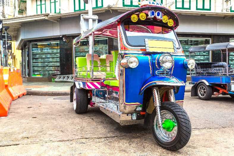 a tuk tuk parked bangkok
