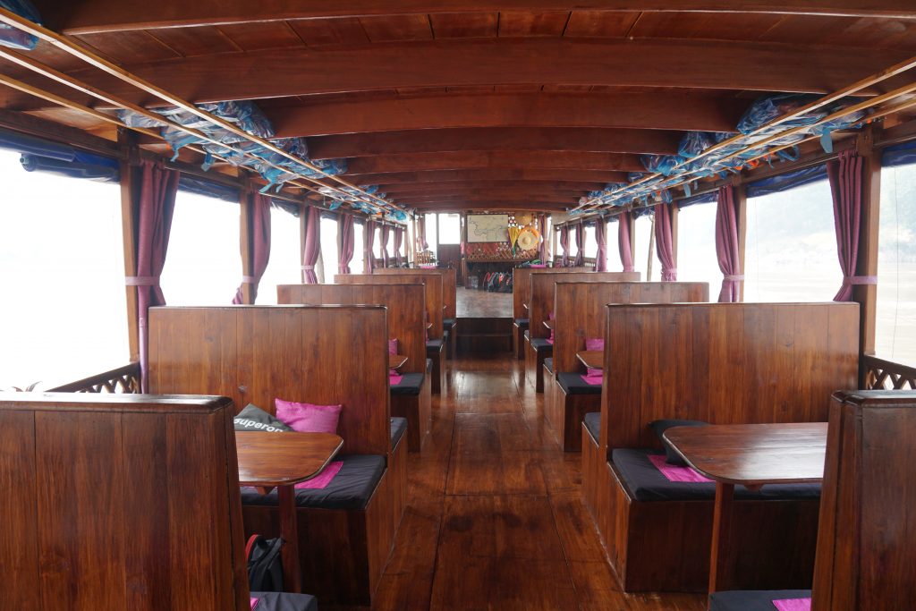 Inside the shompoo boat