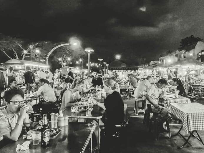 People eating Market Food in Krabi Town