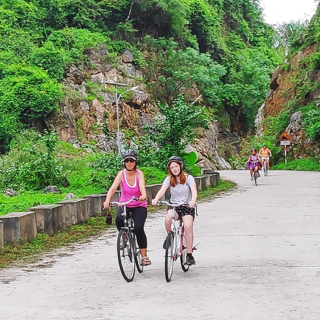 riding bikes on Cat ba island
