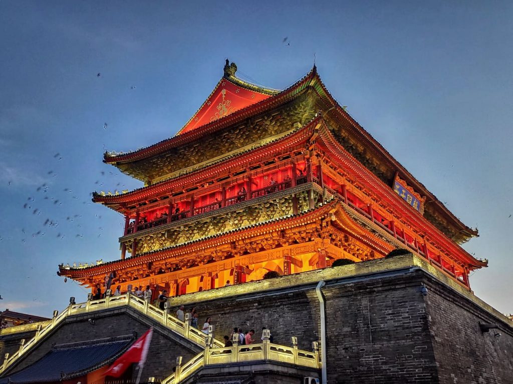 The Drum tower in downtown Xian