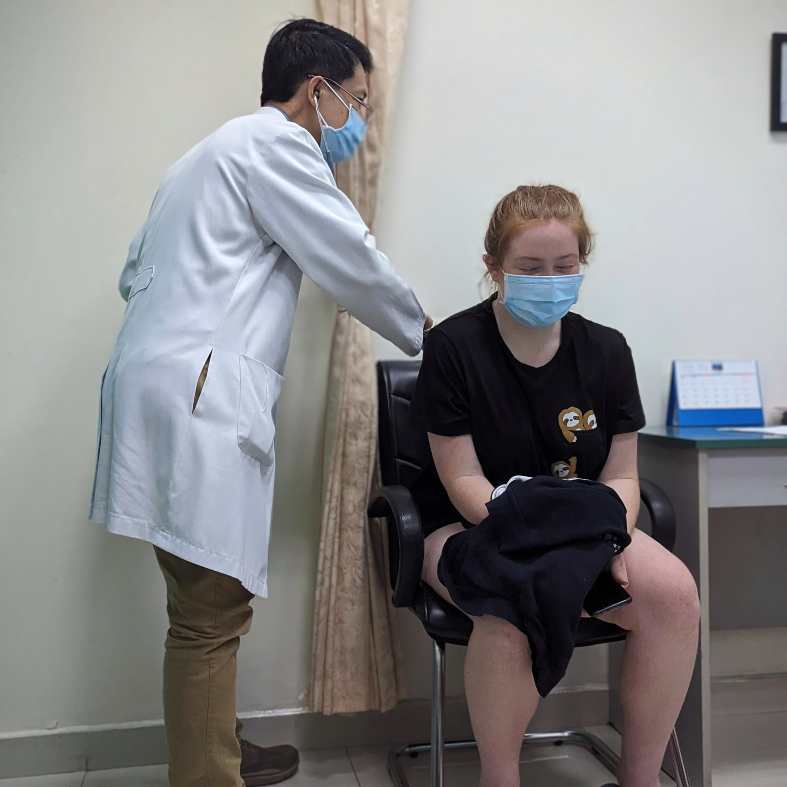 Our teenage daughter at the Columbia Asia medical clinic in Ho Chi Minh City receiving treatmentt