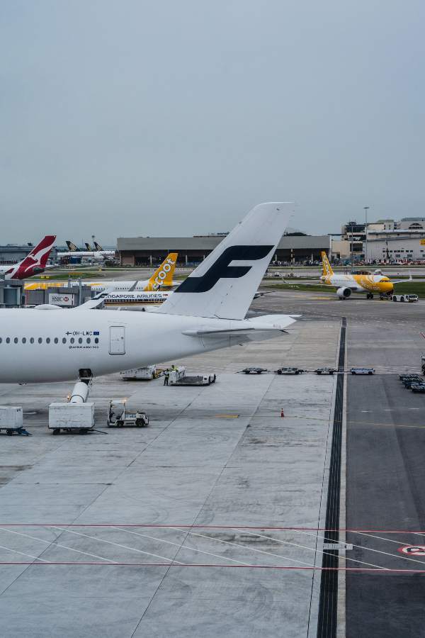a plane at the terminal in helsinki