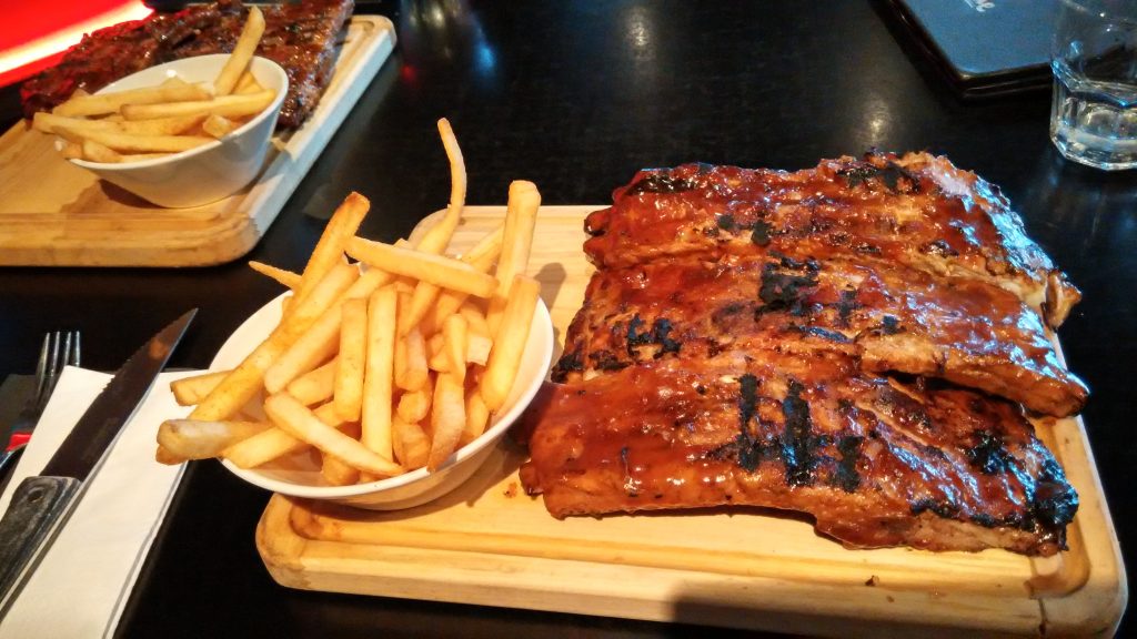 ribs and fries being served in Queenstown New Zealand