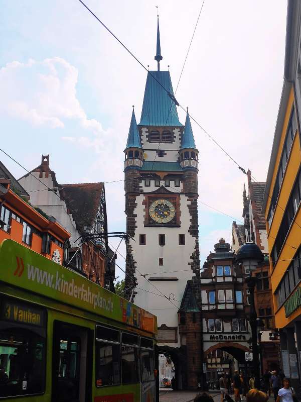 one of the original town gates in Freiburg Germany