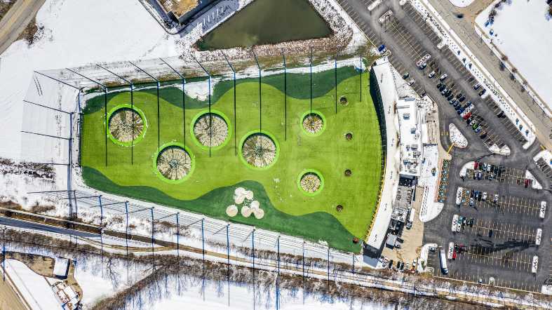 the layout for a top golf business in cities across the usa