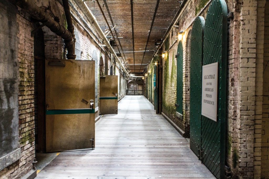 Prison cell doors open at Alcatraz