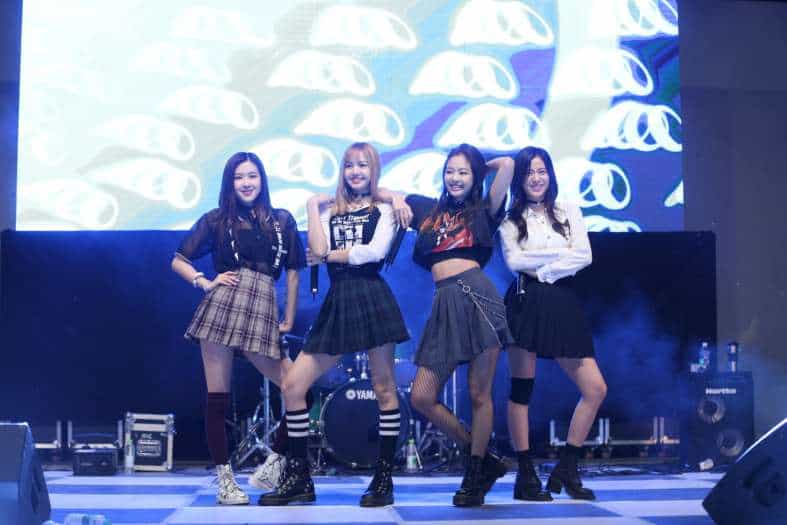 South Korean k-pop band Black Pink on stage