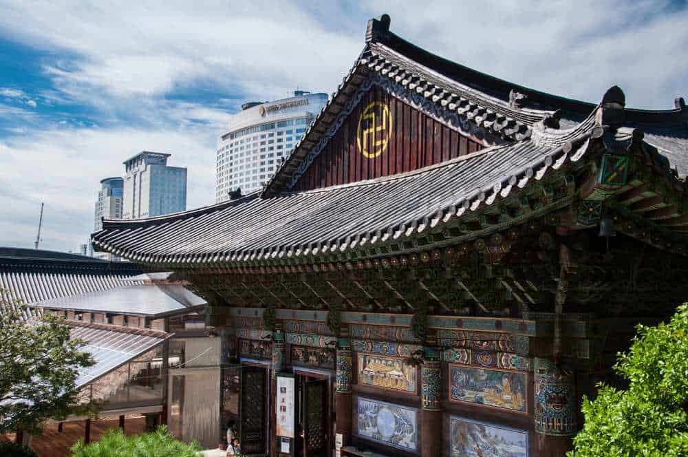 Bongeunsa Temple in Gangnam South Korea