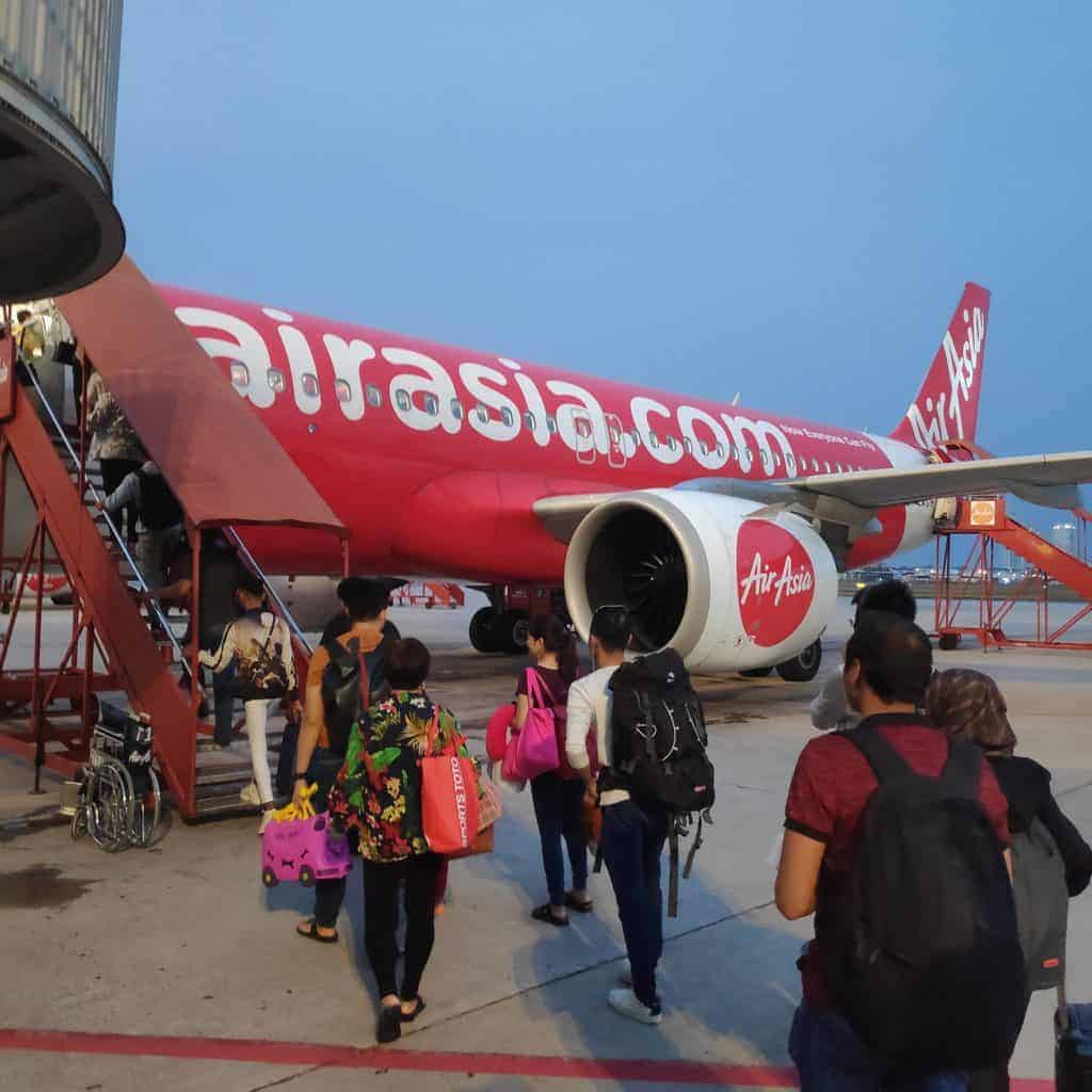 boarding an air asia flight