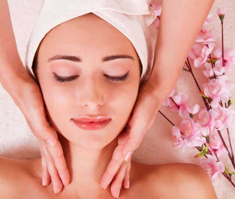 A teenager getting a massage