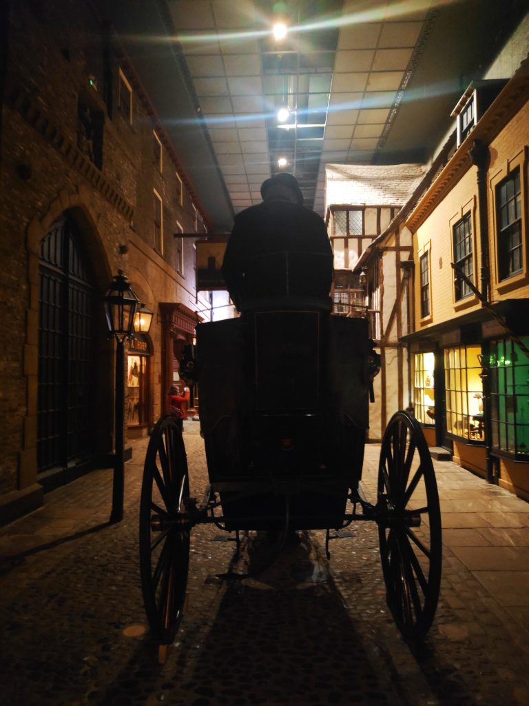 Stage coach and driver inside the York Castle Museum