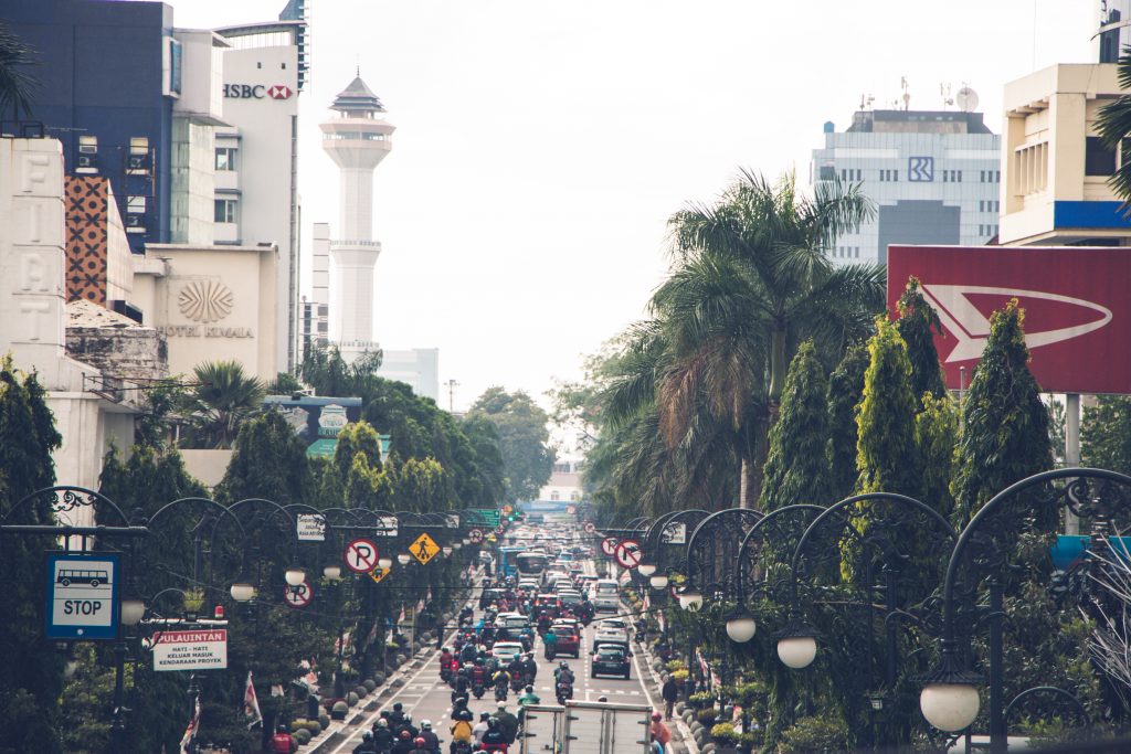 The main shopping street of bandung Indonesia