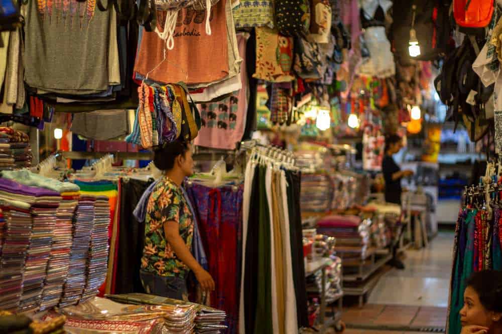 a woman in a market at Siem Reap Night Market