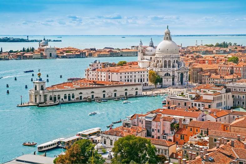 Ariel view of the Venice skyline