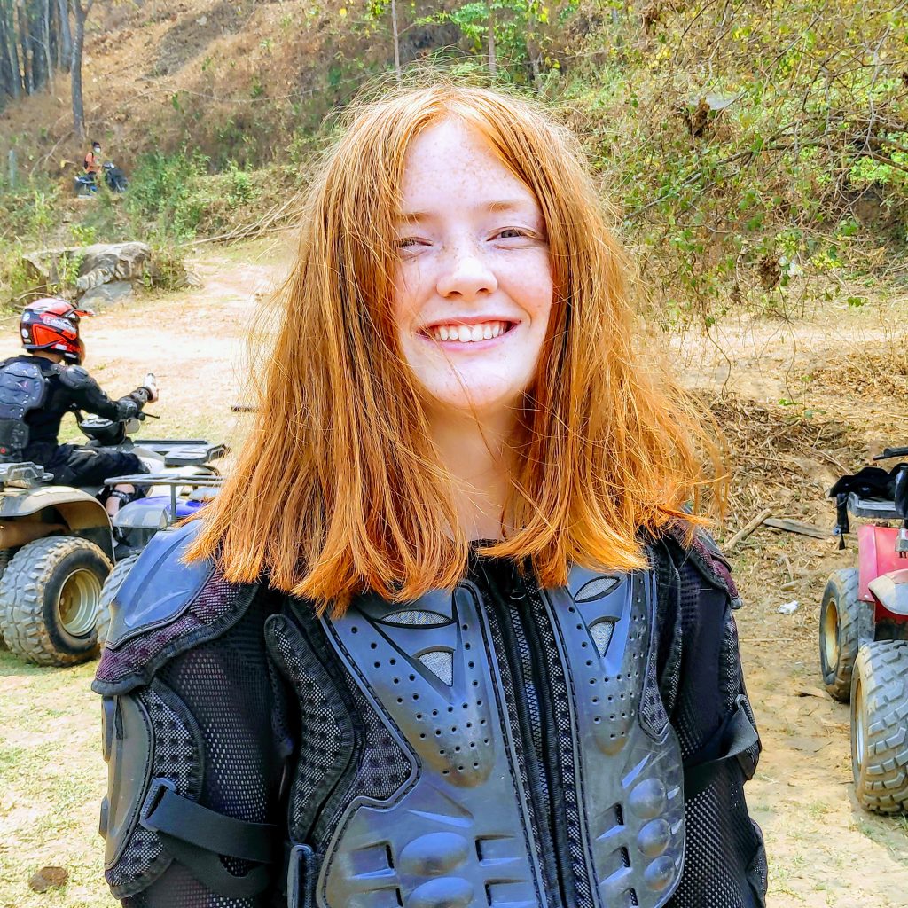a teenage girl on the 8 Adventures atv tour in Chiang Mai