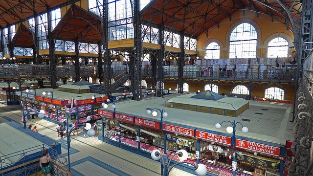 gothis design central market in budapest with teenagers