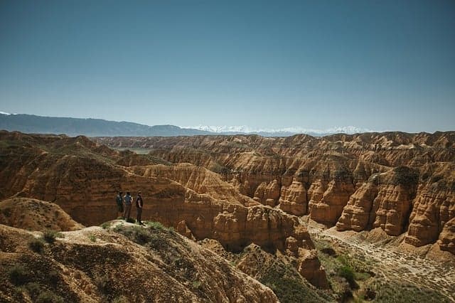 Charyn Canyon near almaty is a smaller version of the Grand Canyon