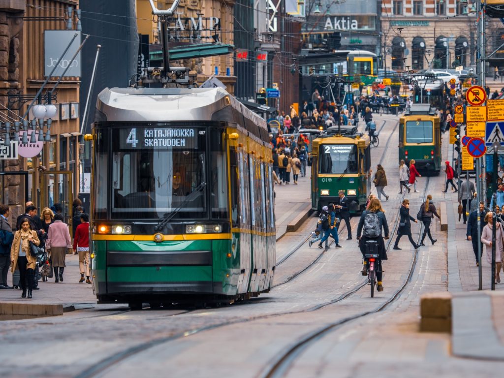 Shopping street in Helsinki