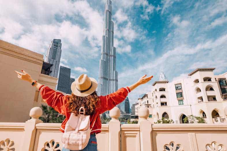A young adult female on holiday in Dubai