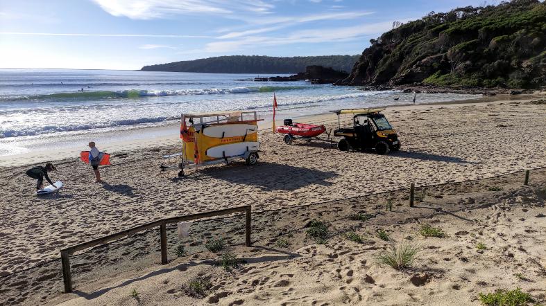 going to the beach in Pambula