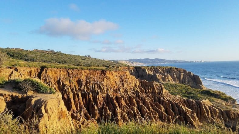 cliff formations and beaches in San Diego