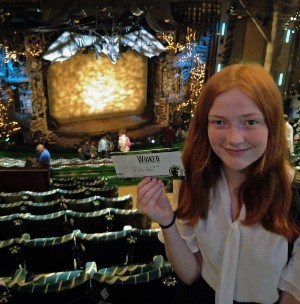A teenage girl in London at the theatre