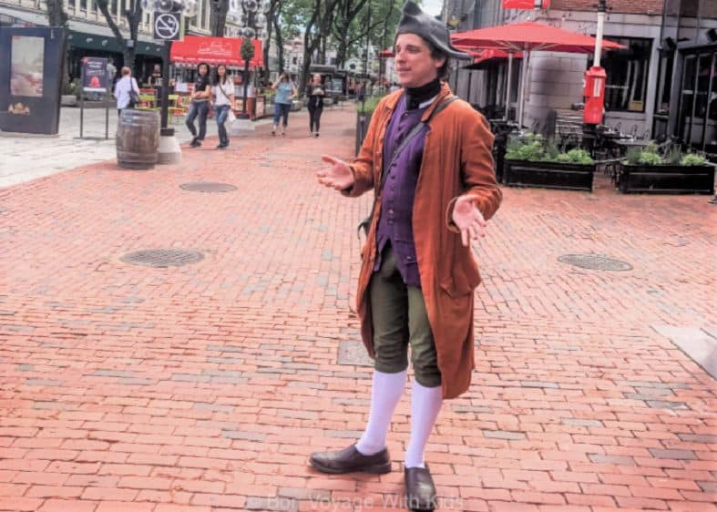a guide in Boston explaining the history of the city