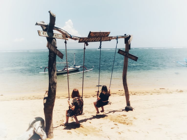 A family having fun in Bali, Asia sharing laughter and exploration