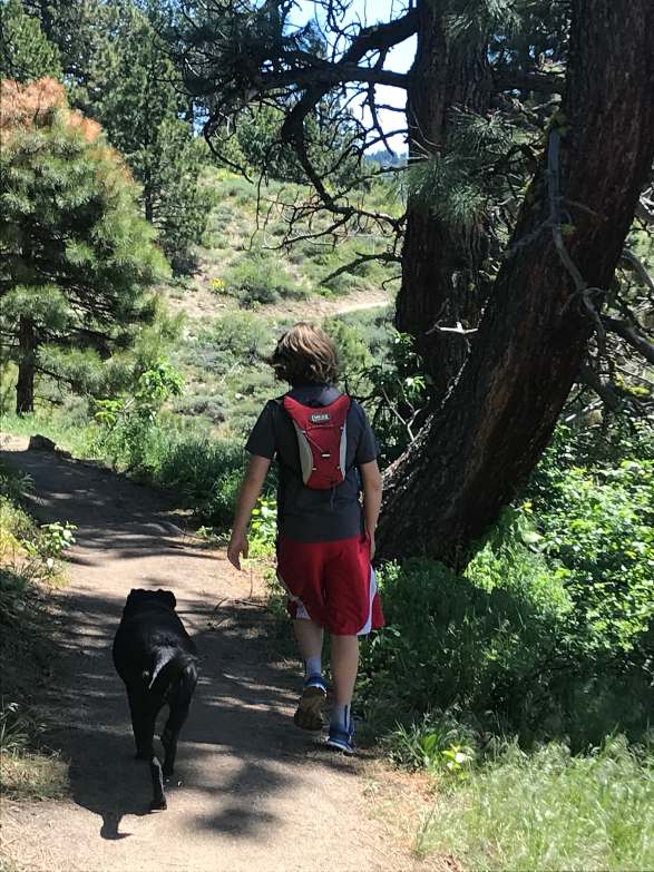 A teenage boy walking trail in Boise Idaho