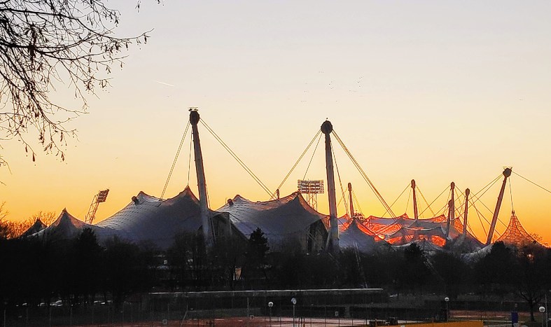 Sunset over the Olympic stadium in Munch