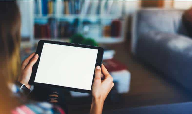someone using a tablet