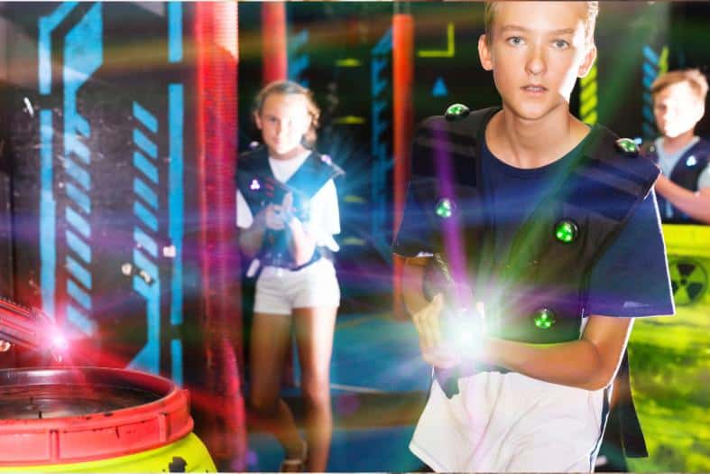 teens enjoying playing Laser Tag