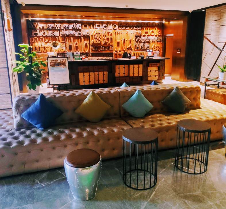 The lobby of the Wyndham TYRP hotel in Xian China