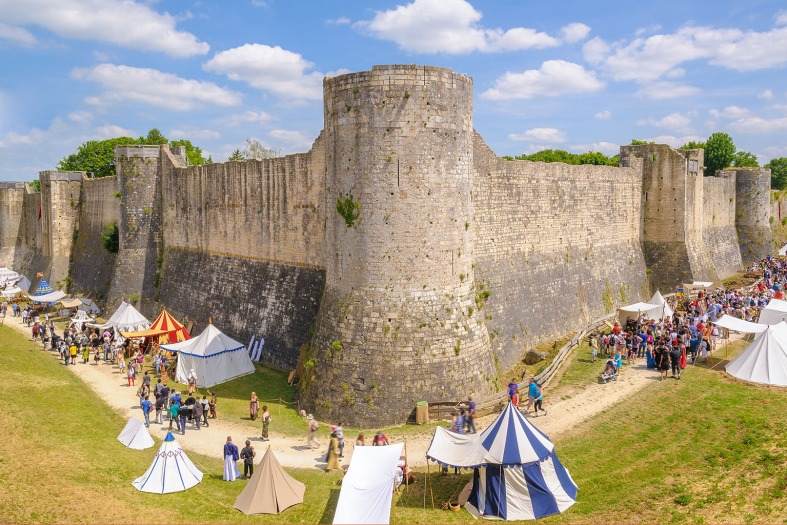 A medieval fair around the town wall st Provins France