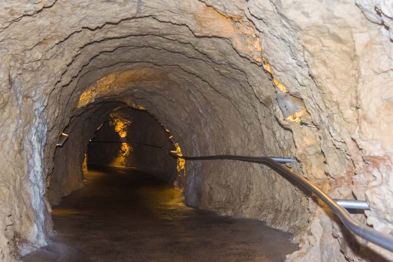 The tunnel in the Natural Bridge Caverns near San Antonio texas
