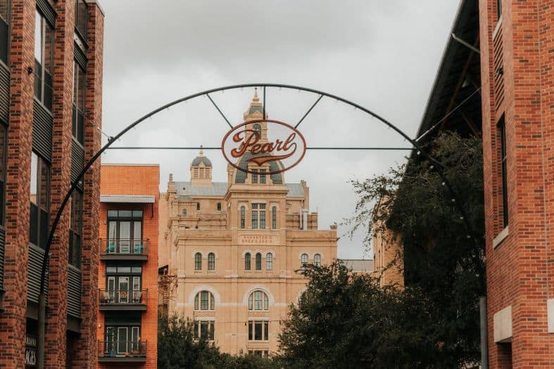 The gateway to the old pearl brewery and neighbourhood