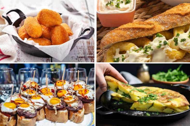 a selection of street foods in madrid