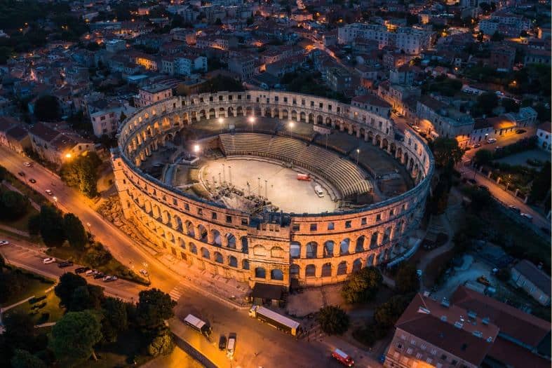The Colosseum from above in Rome