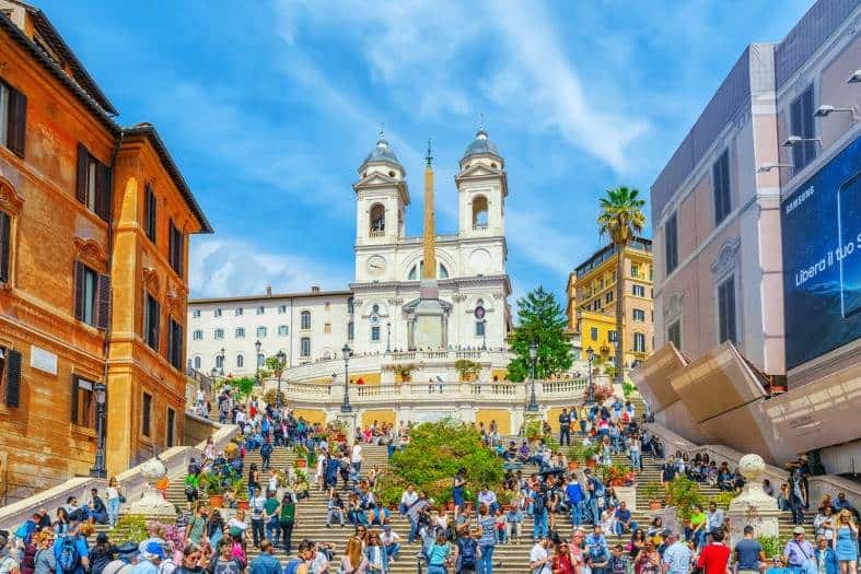 the iconic Spanish Steps in Rome