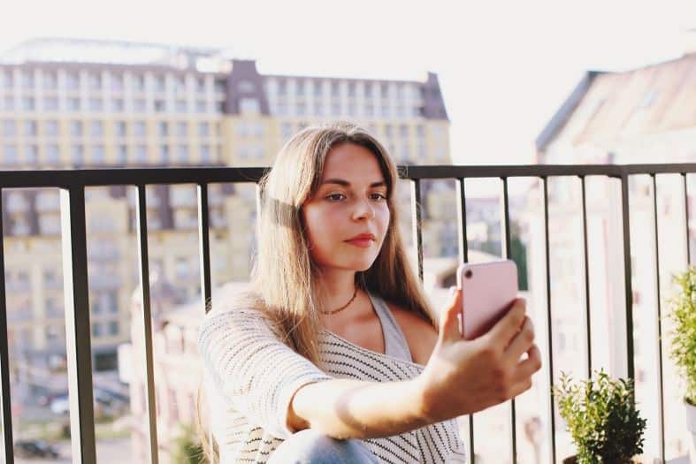 A Zurich Switzerland teenager on her phone