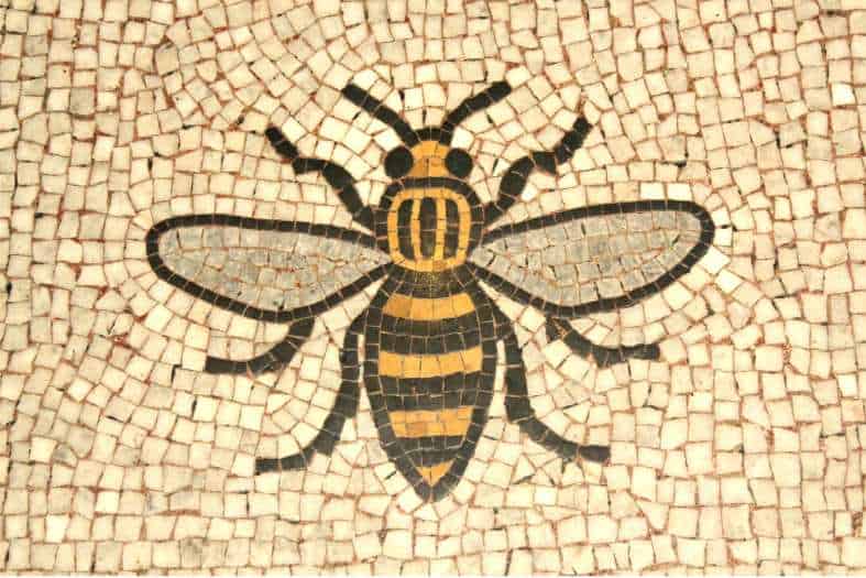 The bee symbol is found all around manchester England